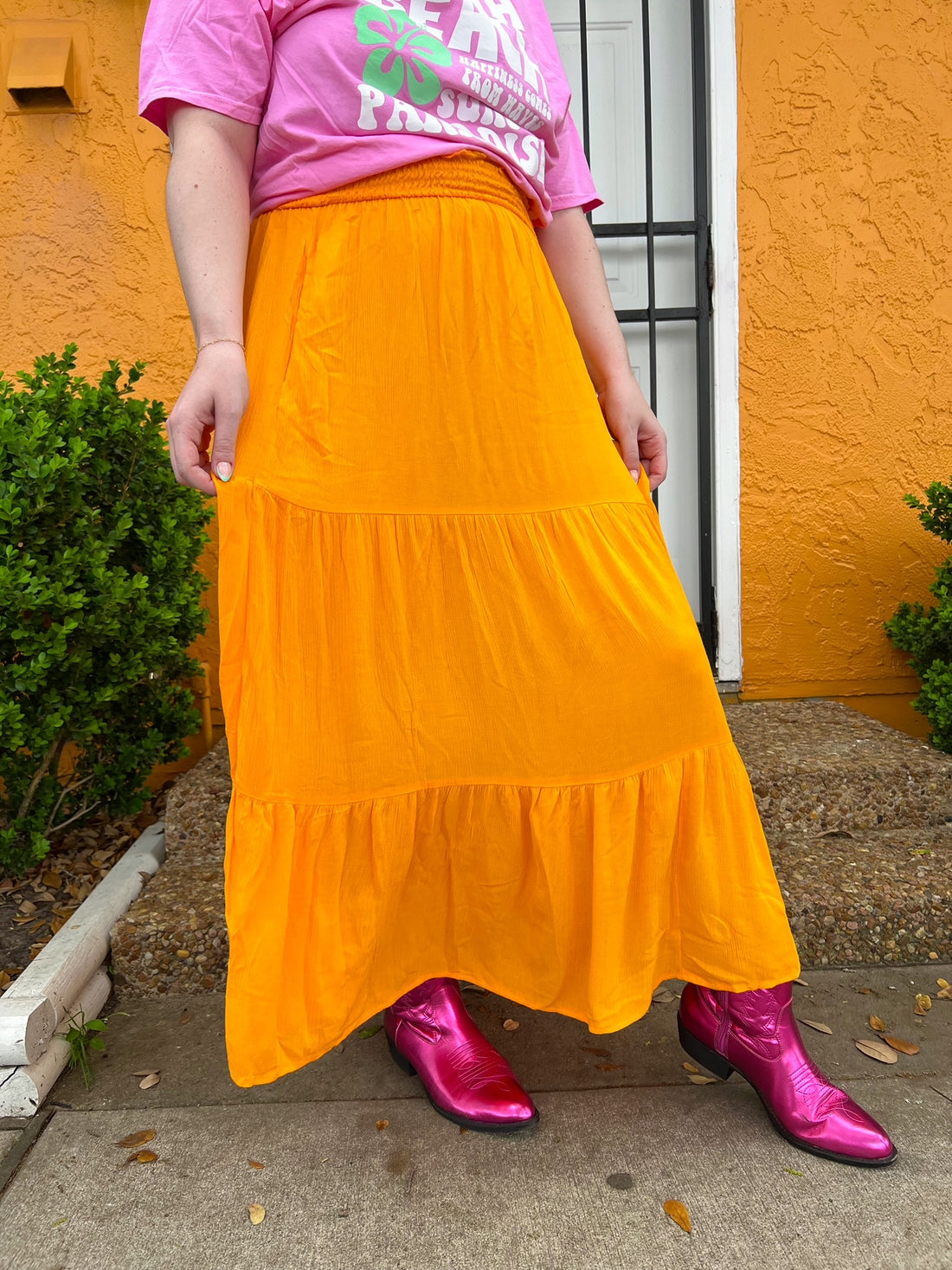 Fast Times Skirt in Marigold (S-3XL)