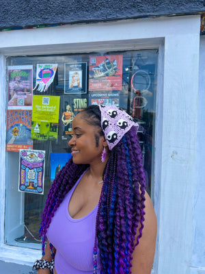 Purple Yin Yang Head Scarf