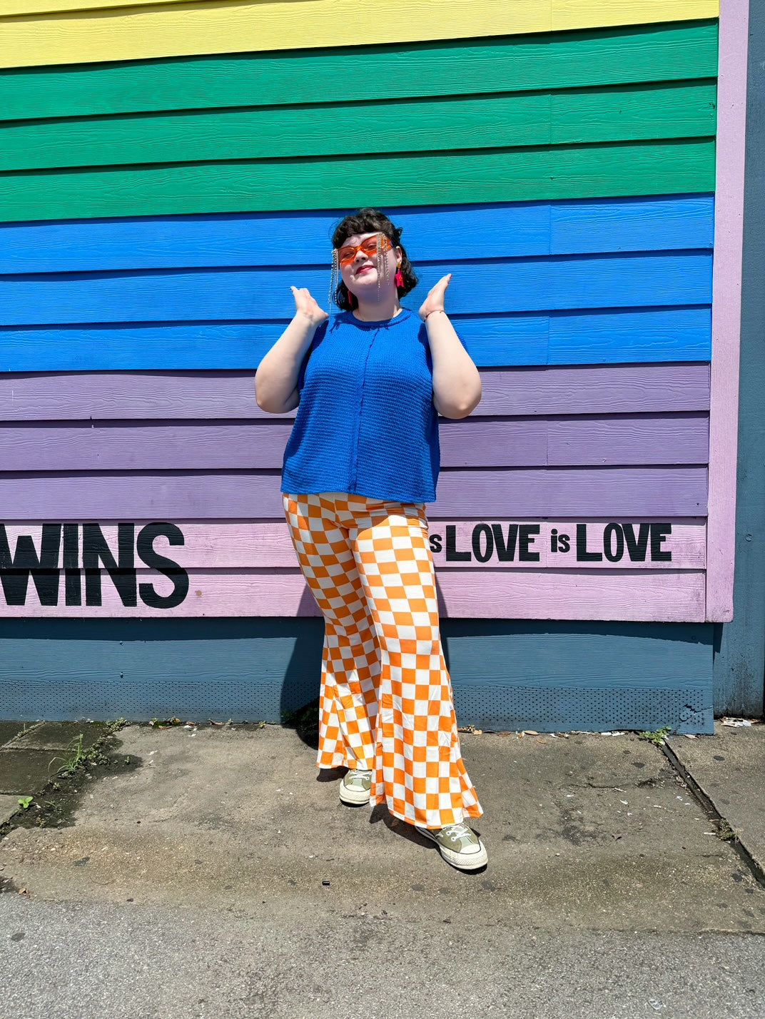 Not My Fault Orange Checkered Pants (S-3XL)