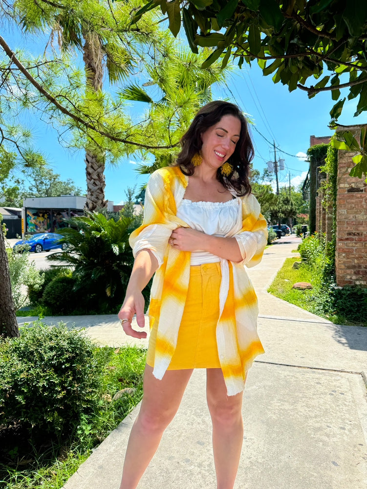 Light Yellow Corduroy Skirt (S-3XL)