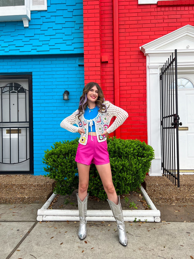 Born With It Leather Shorts in hot pink (S-L)