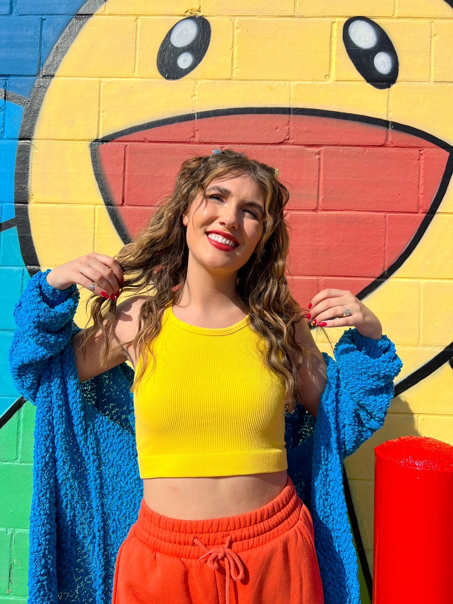 High Neck Lounge Tank in Yellow (L/XL)