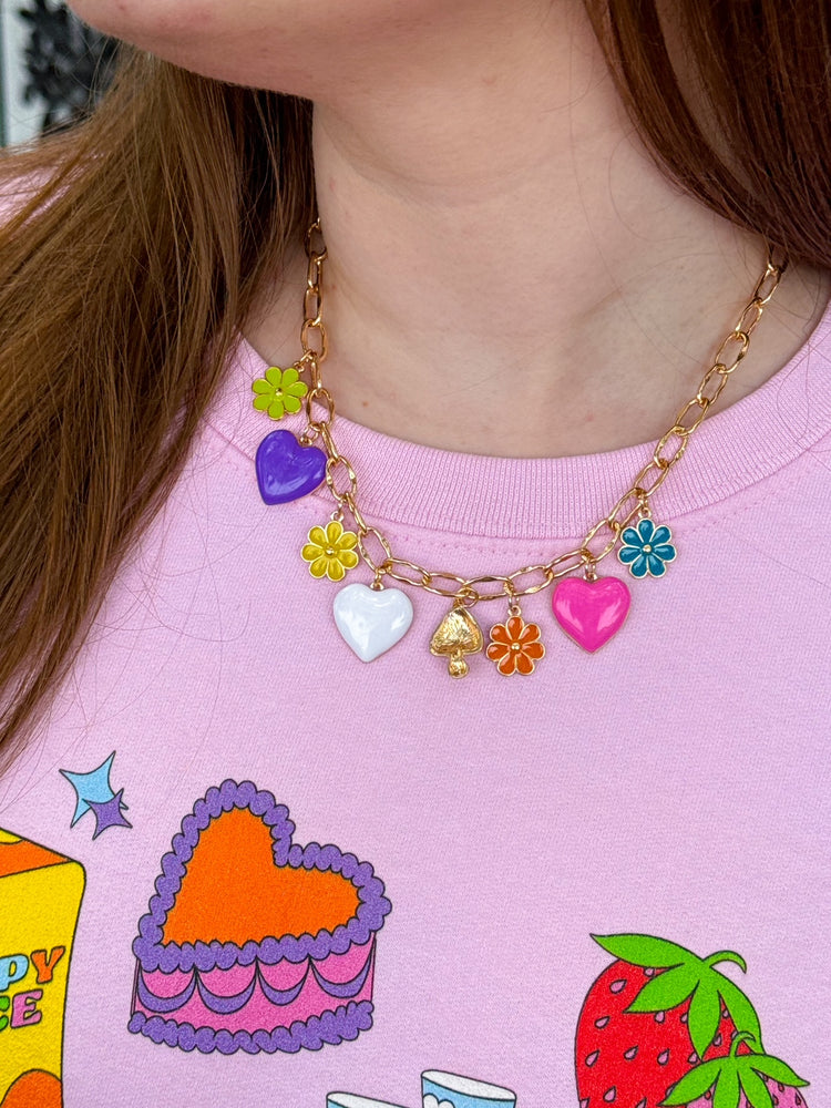 Candy Hearts Charm Necklace