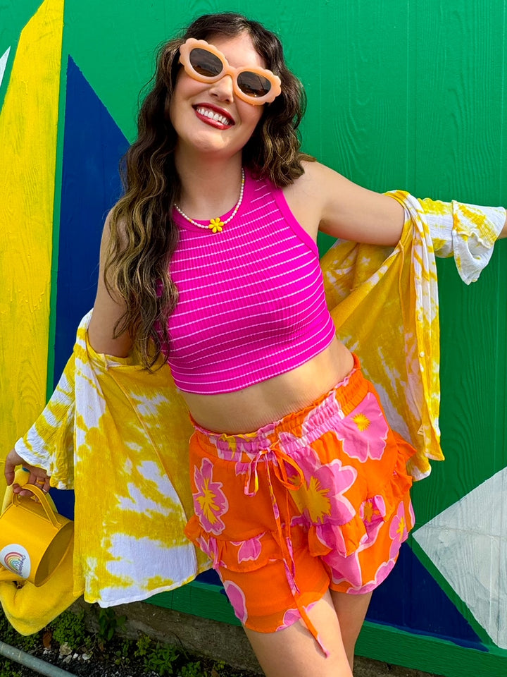 Hot Pink Striped Tank (S-3XL)