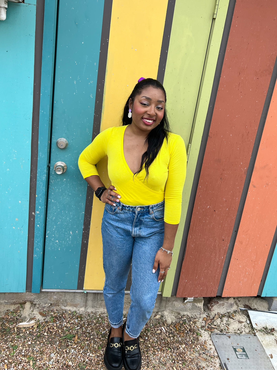 Mellow Yellow Wrap Bodysuit (large)