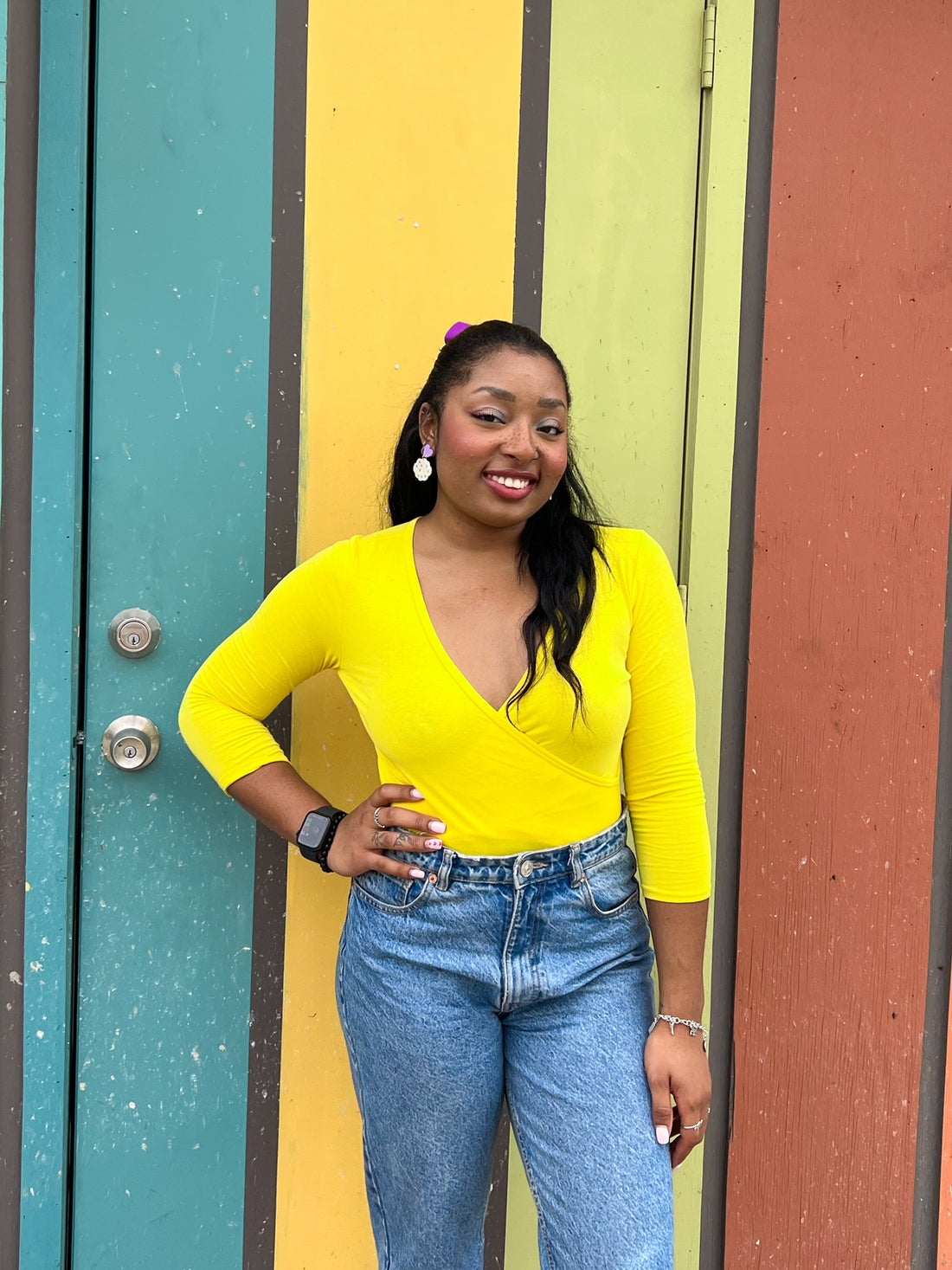 Mellow Yellow Wrap Bodysuit (large)