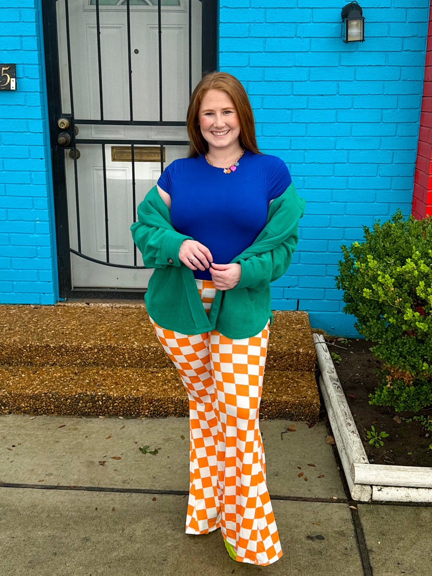 Not My Fault Orange Checkered Pants (S-3XL)