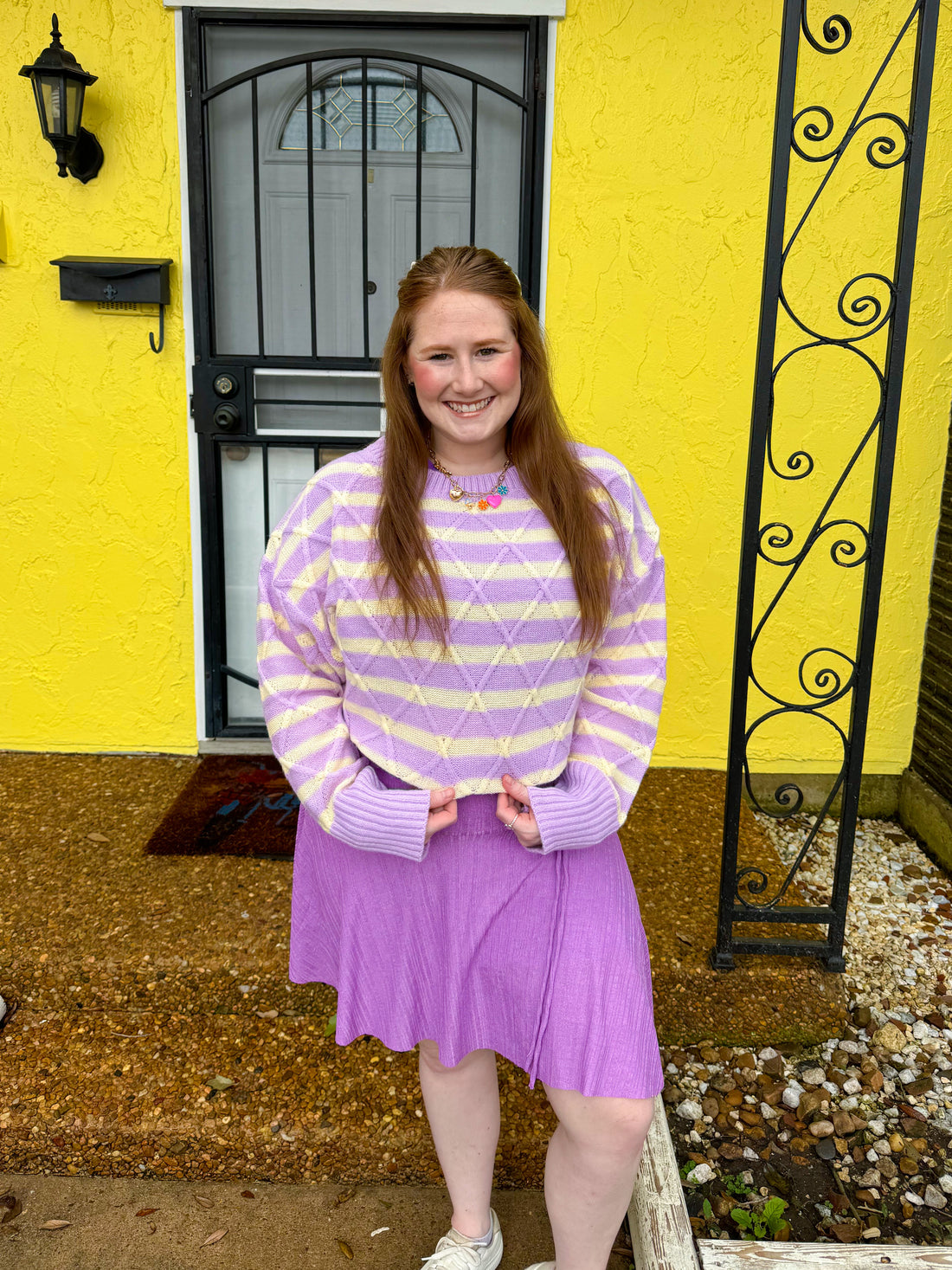 Happy Vibes Only Purple Skirt (S-2XL)