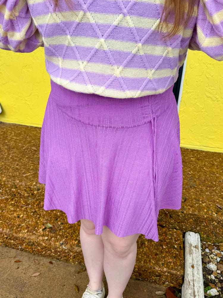 Happy Vibes Only Puple Skirt (S-2XL)