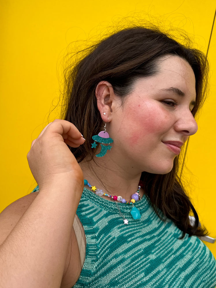 Glitter UFO Earrings