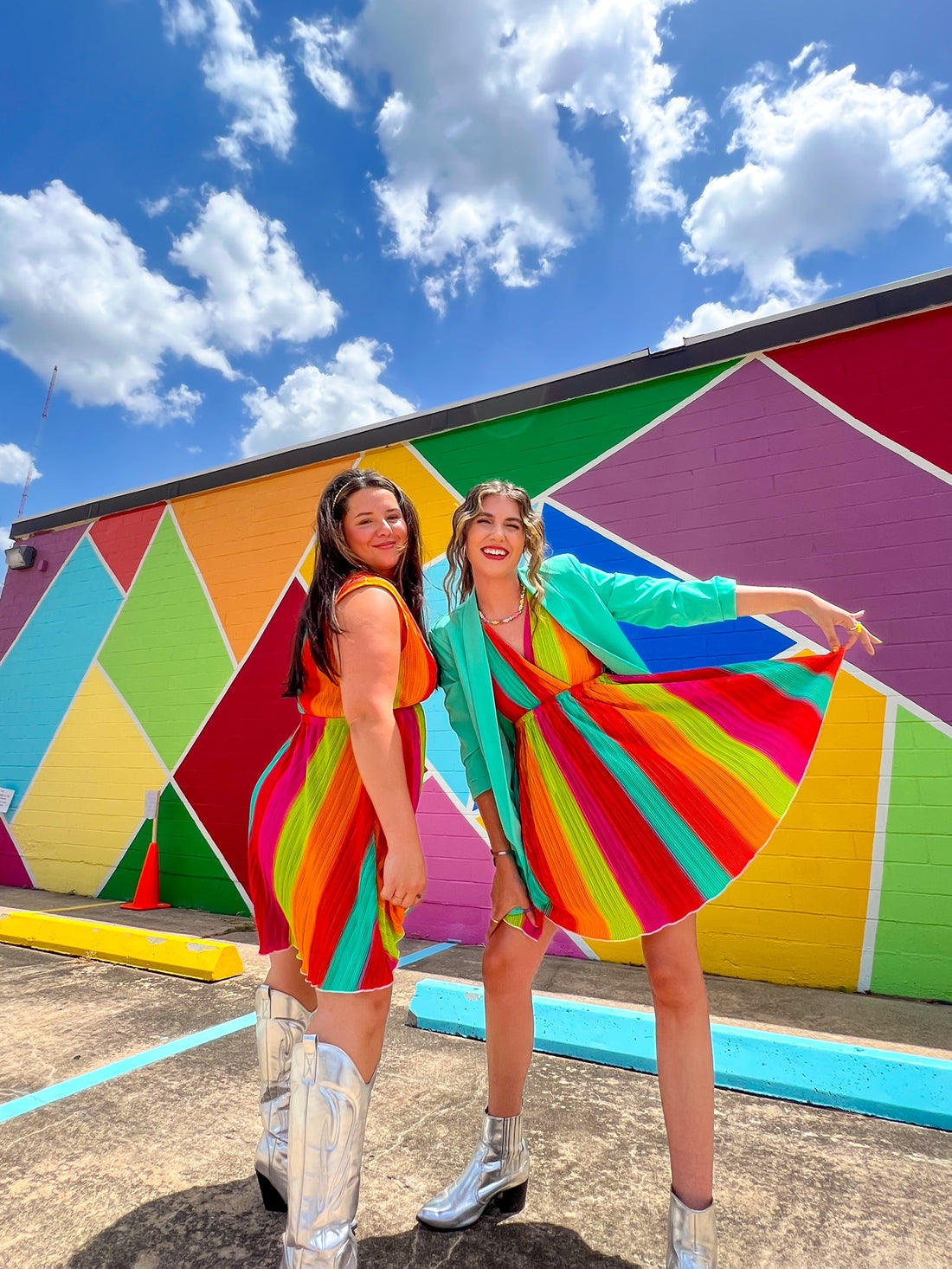 Rainbow Striped Dress (XL-2XL)