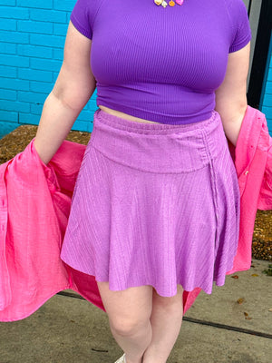 Happy Vibes Only Puple Skirt (S-2XL)
