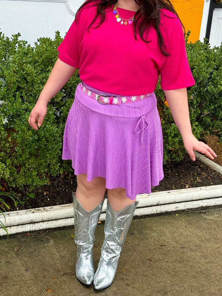 Happy Vibes Only Puple Skirt (S-2XL)
