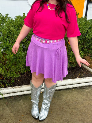Happy Vibes Only Puple Skirt (S-2XL)