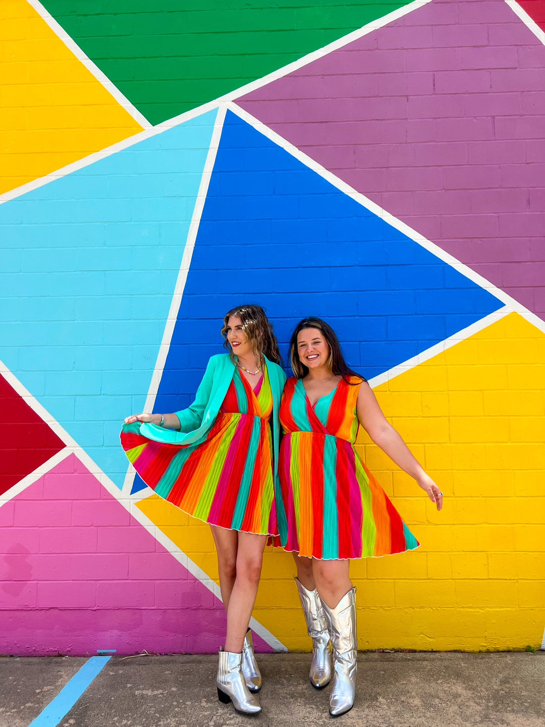 Rainbow Striped Dress (XL-2XL)