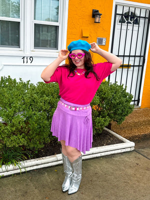 Happy Vibes Only Puple Skirt (S-2XL)
