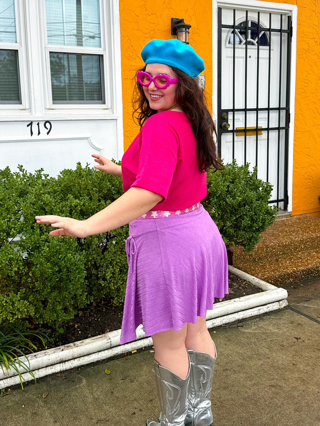 Happy Vibes Only Purple Skirt (S-2XL)