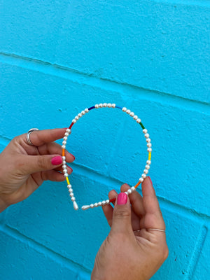 Rainbow Pearl Headband