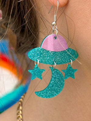 Glitter UFO Earrings