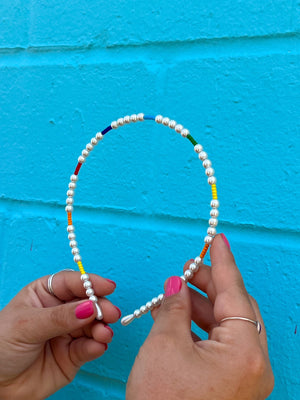 Rainbow Pearl Headband