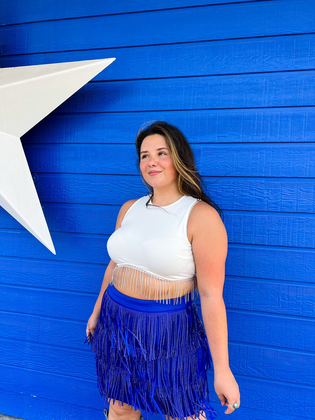 Dripping Rhinestone Tank (S-XL)