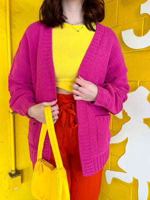 Small Talk Cardigan in Berry (S-3XL)