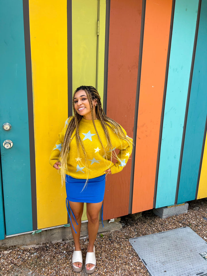 Hey Hello Blue Miniskirt (S-L)