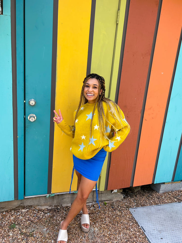 Hey Hello Blue Miniskirt (S-L)