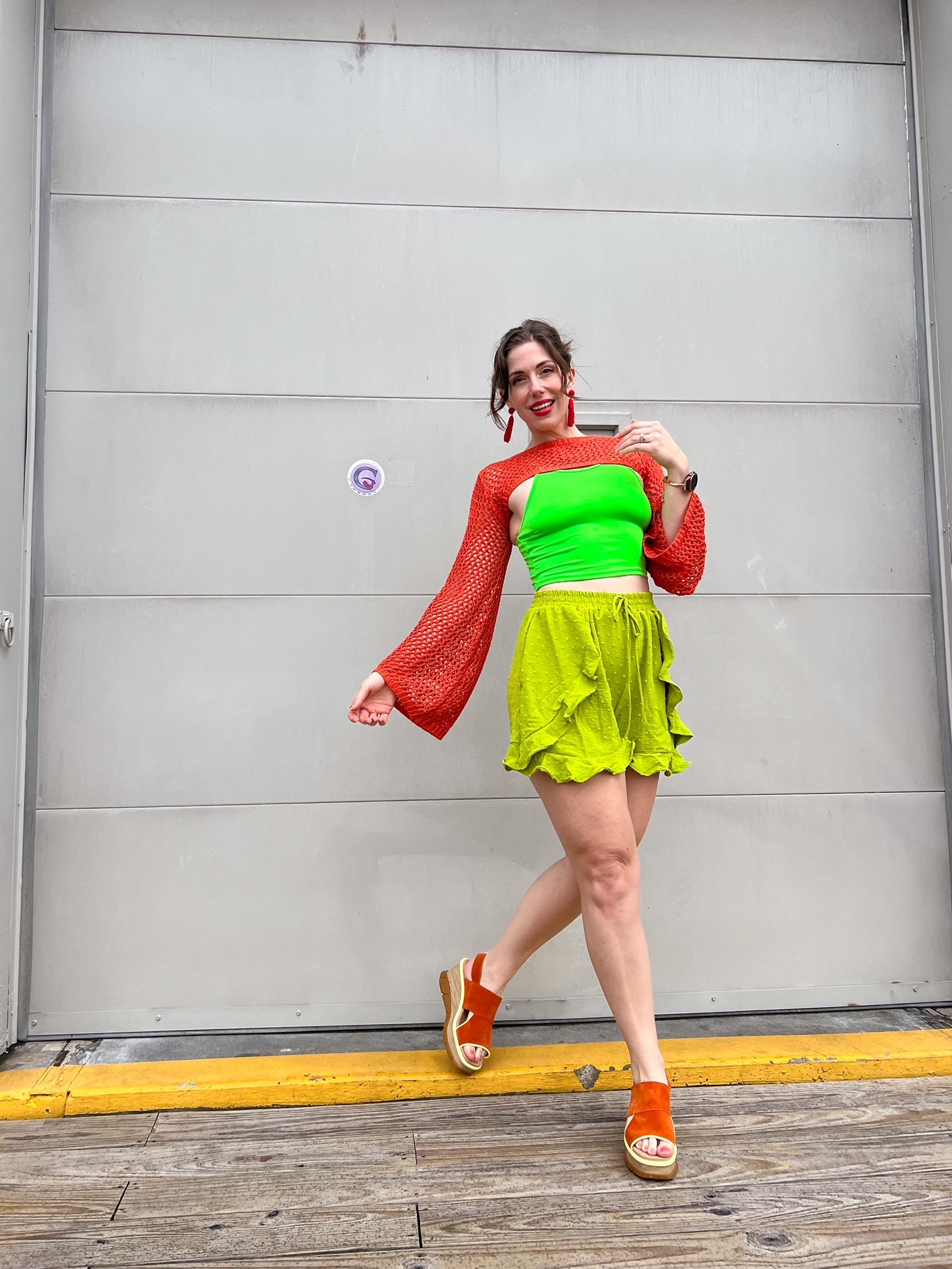 Happy Life Tank in Lime Green (medium)