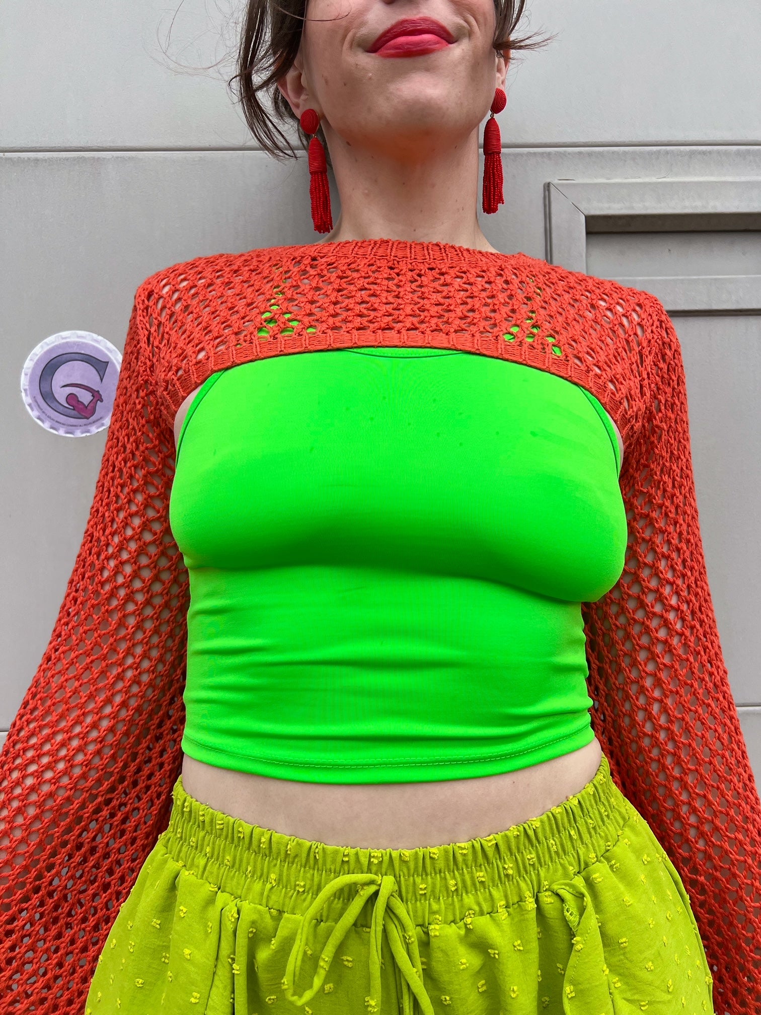 Happy Life Tank in Lime Green (medium)