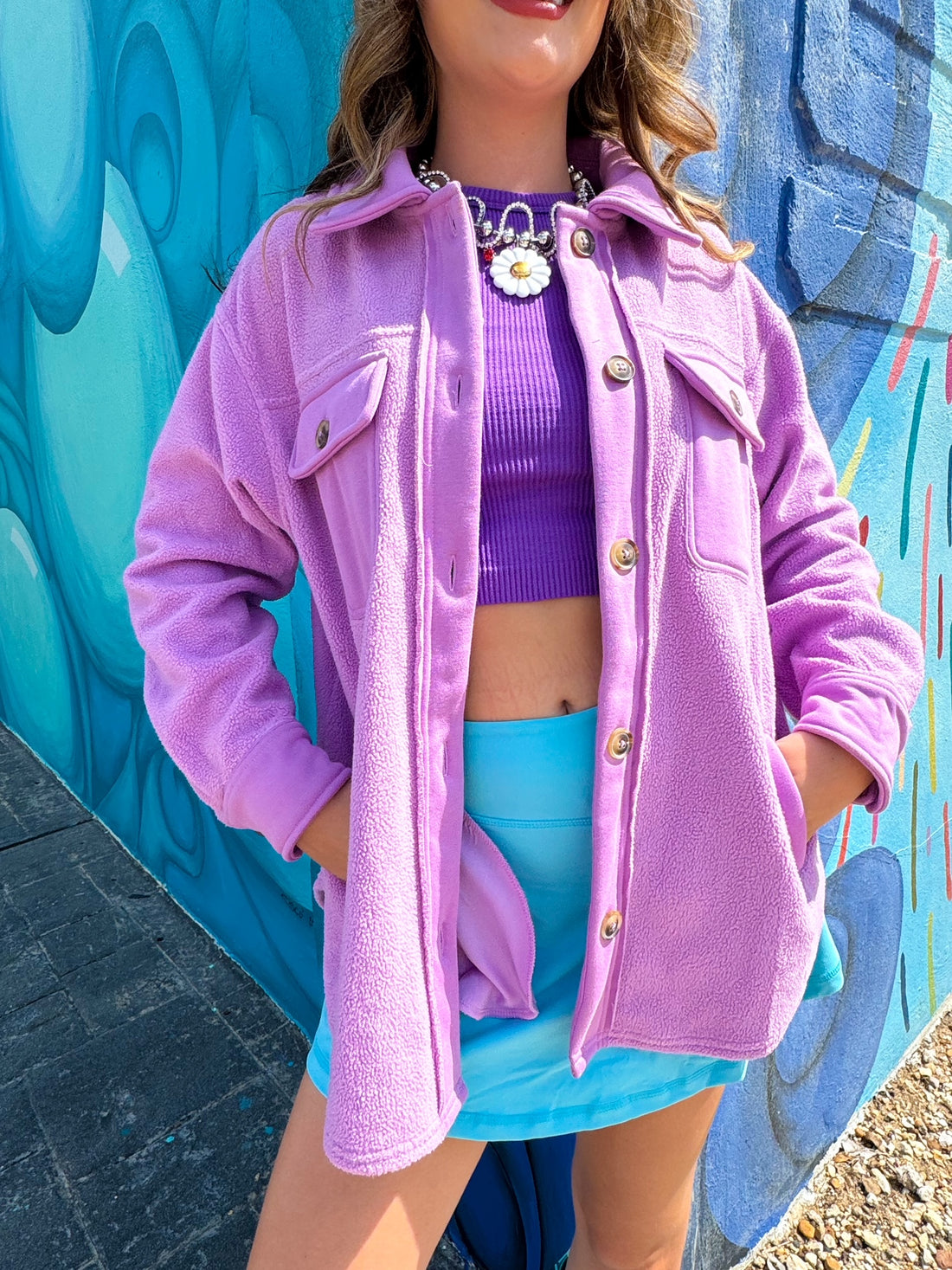 Jupiter Shacket in Light Purple (S-3XL)
