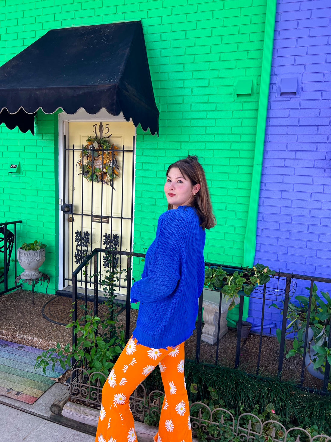 Let's Run Away Distressed Sweater (Large)