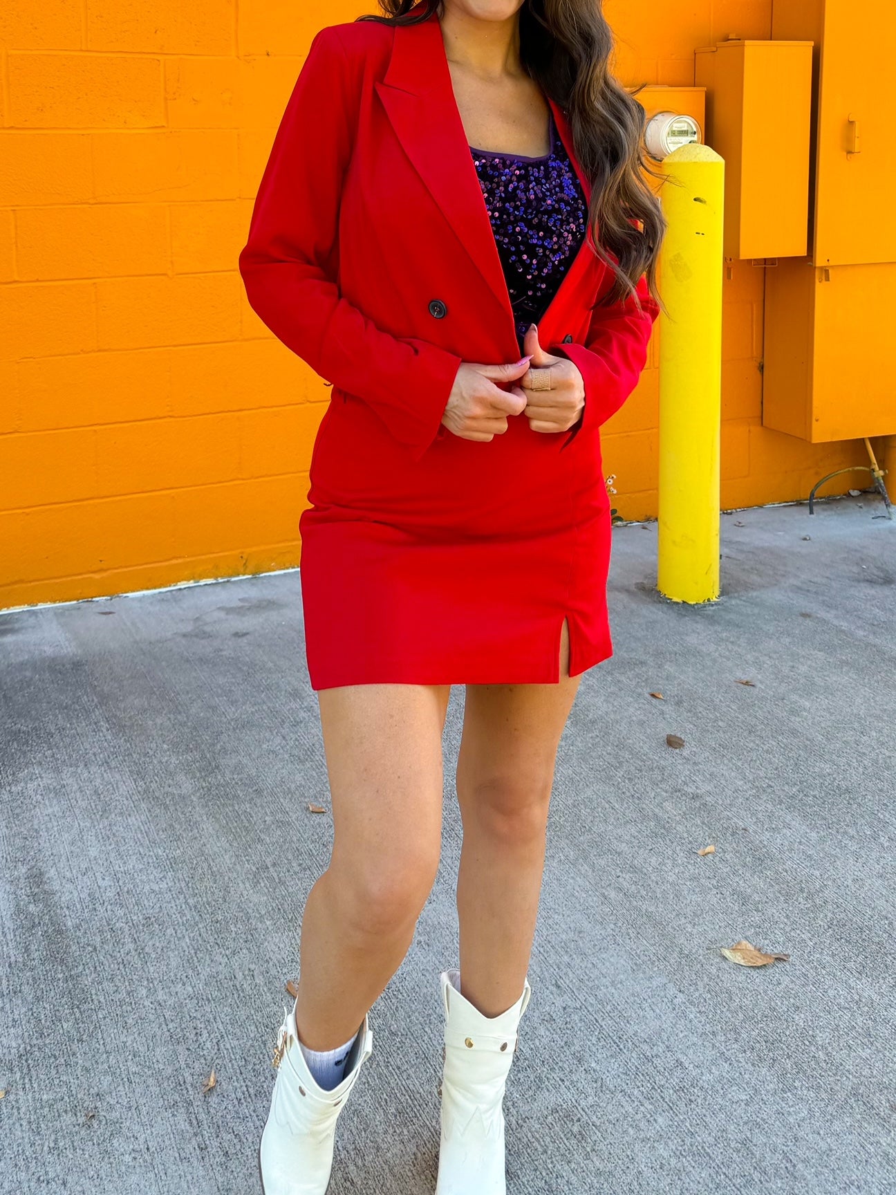 Sleigh Blazer Set in Red (S-3XL)