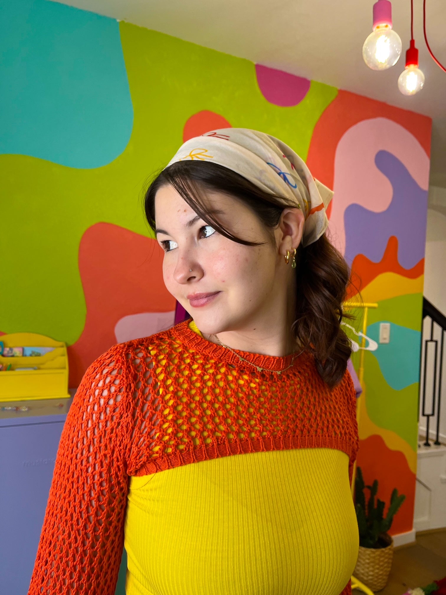 Rainbow Bow Hair Scarf