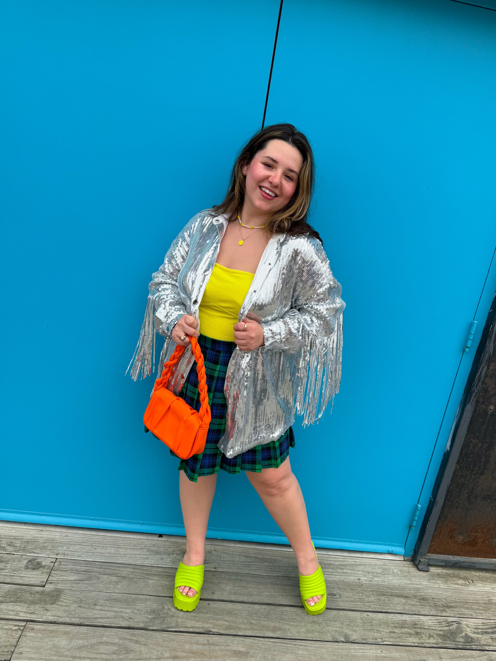 Super Star Fringe Jacket in Silver(S-3XL)