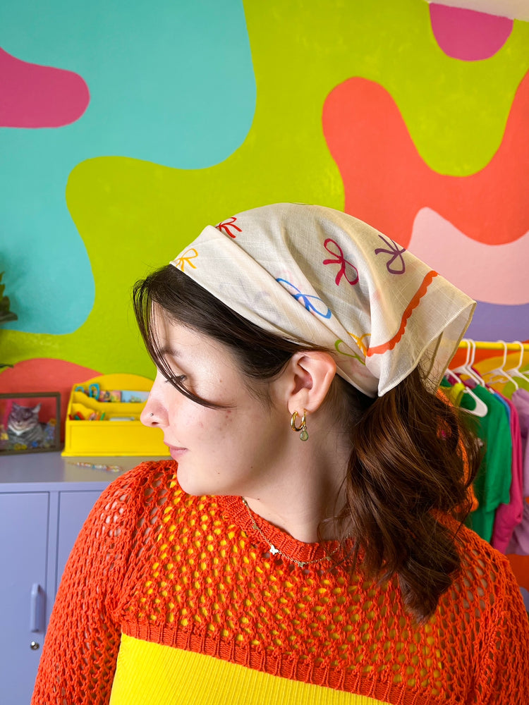 Rainbow Bow Hair Scarf