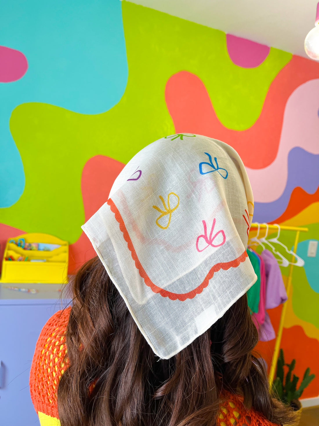 Rainbow Bow Hair Scarf