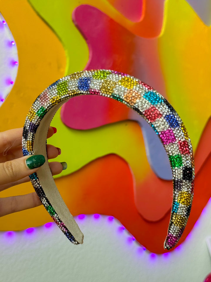 Holiday Glitz Checker Headband