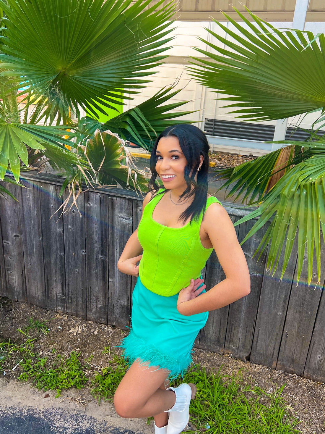 Drama Please Fluffy Skirt in Teal (medium)