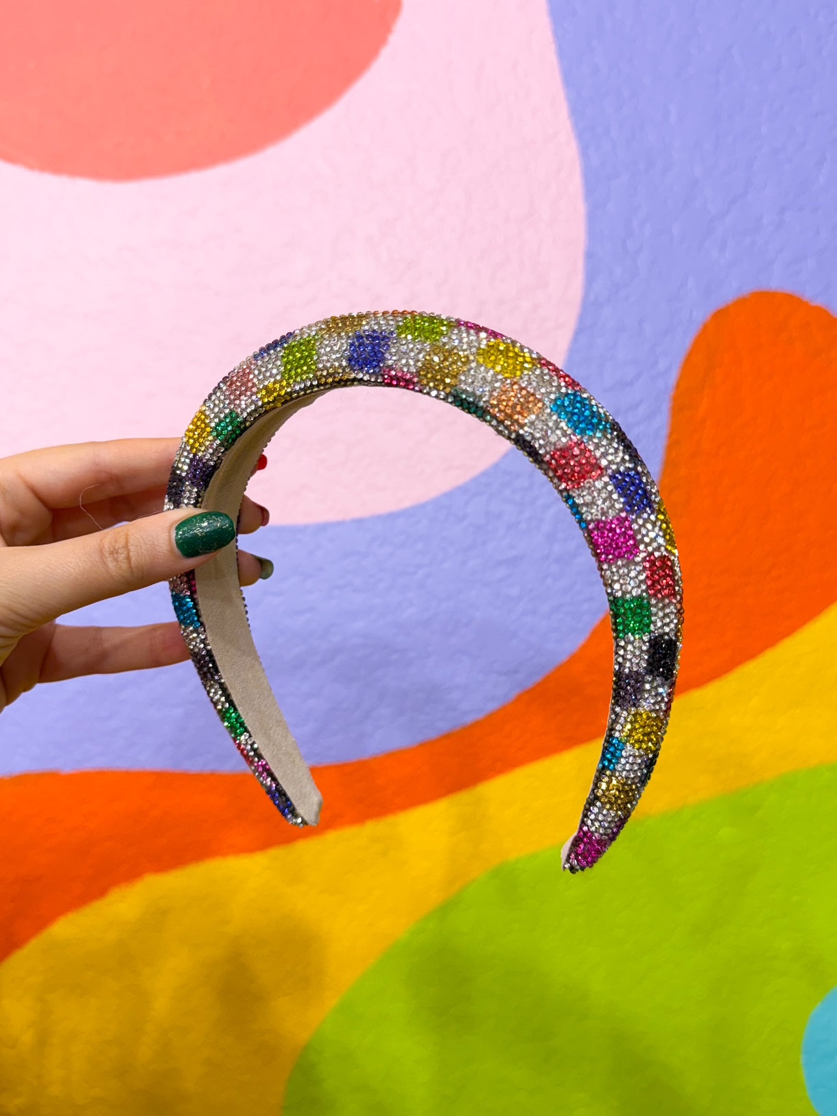 Holiday Glitz Checker Headband