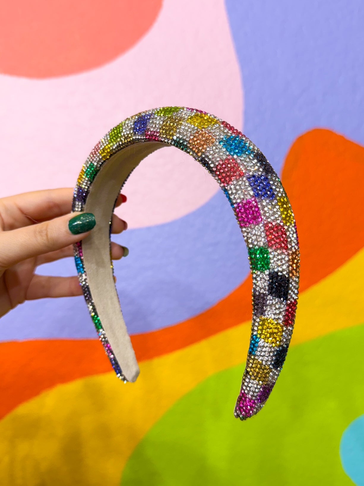 Holiday Glitz Checker Headband