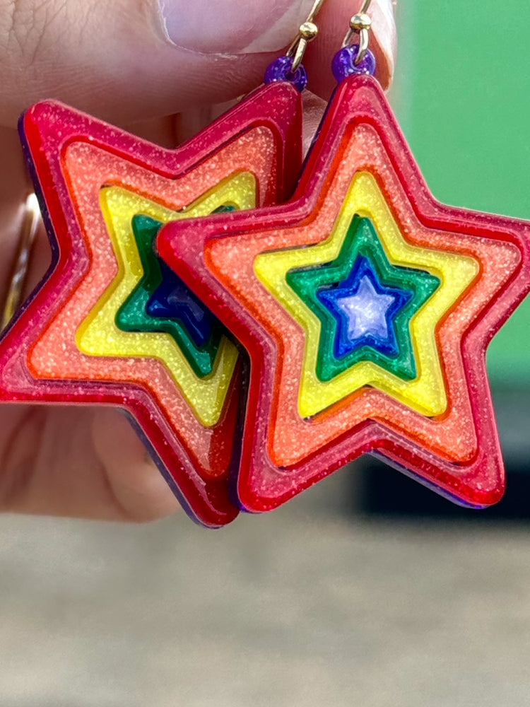 Rainbow Star Earrings