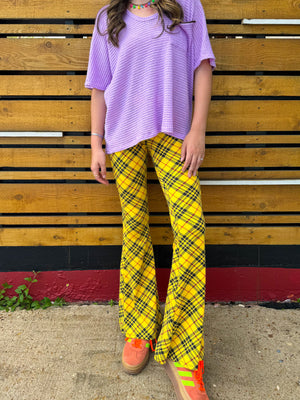 Cher Plaid Flare Pants (S-L)