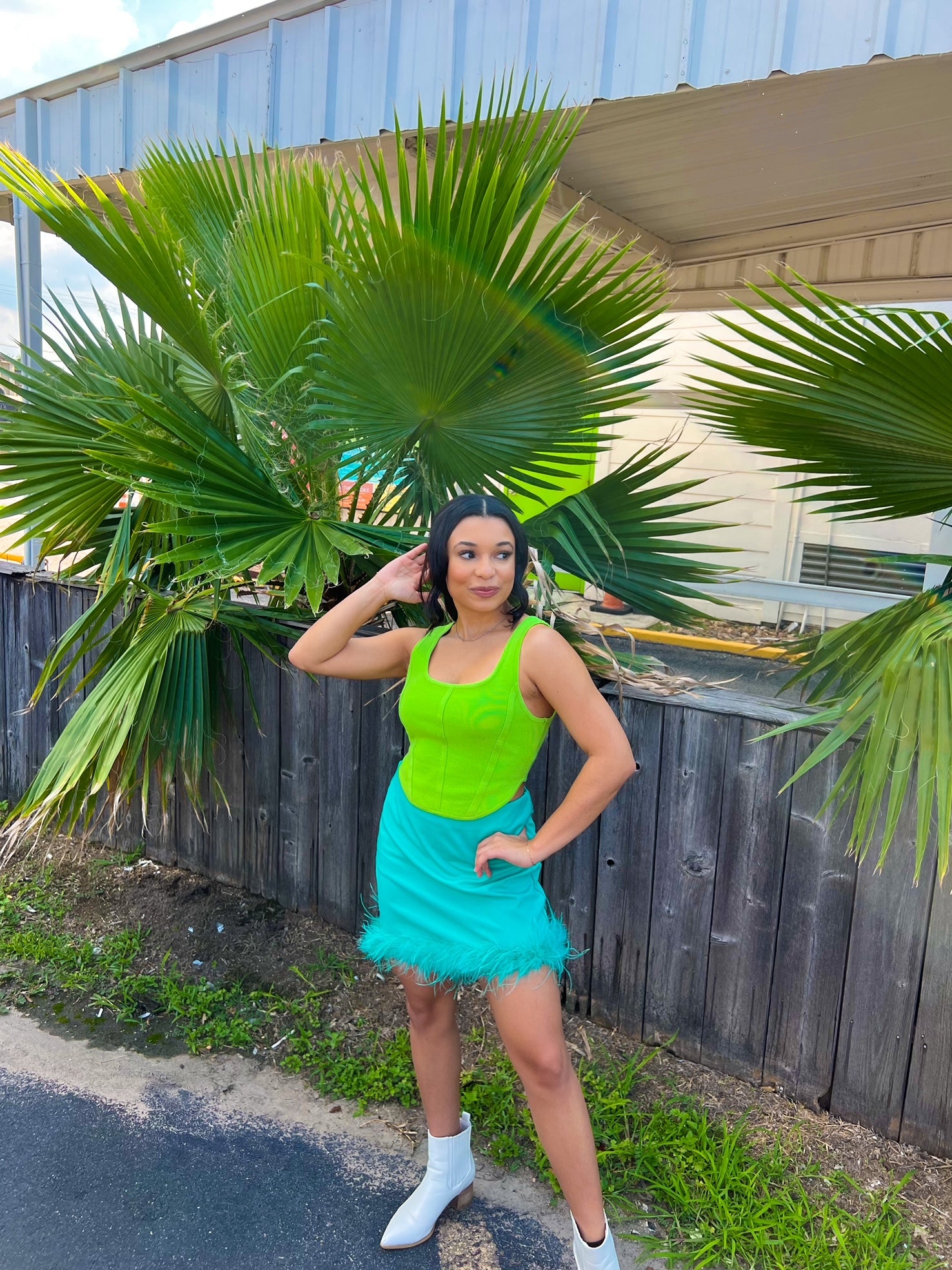 Drama Please Fluffy Skirt in Teal (medium)