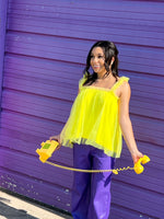 Party Tulle Top in Yellow *Extended sizes