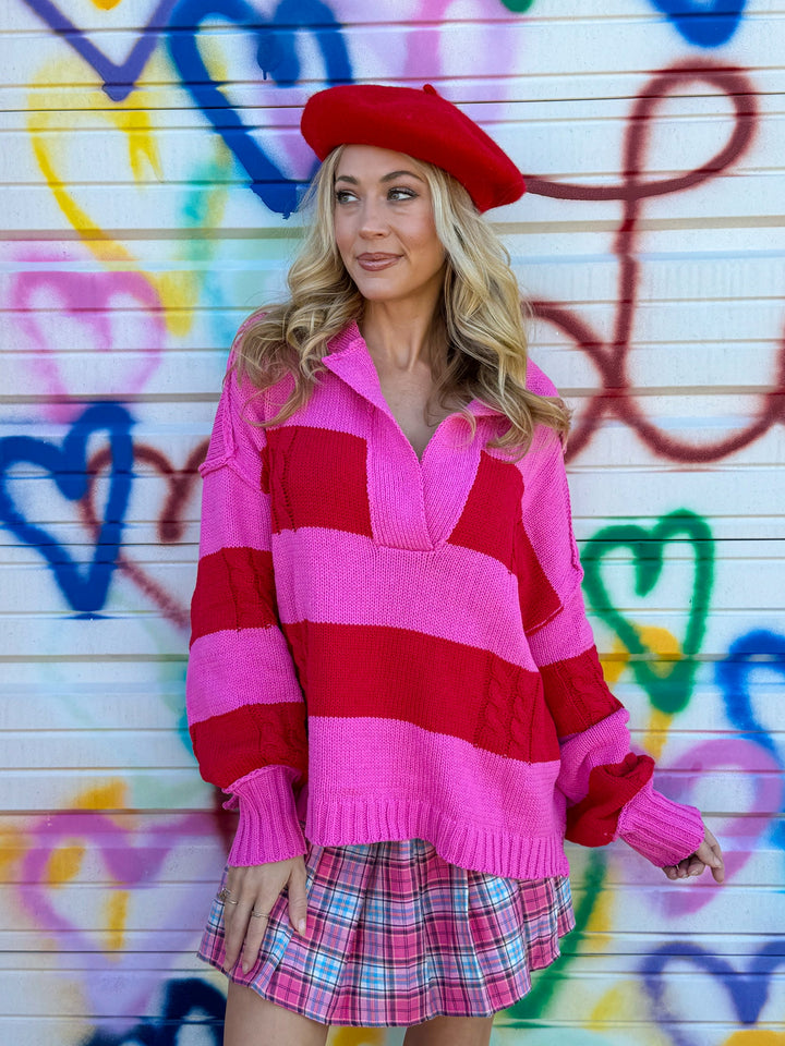 Valentine Striped Sweater (M/L & 2X/3XL)
