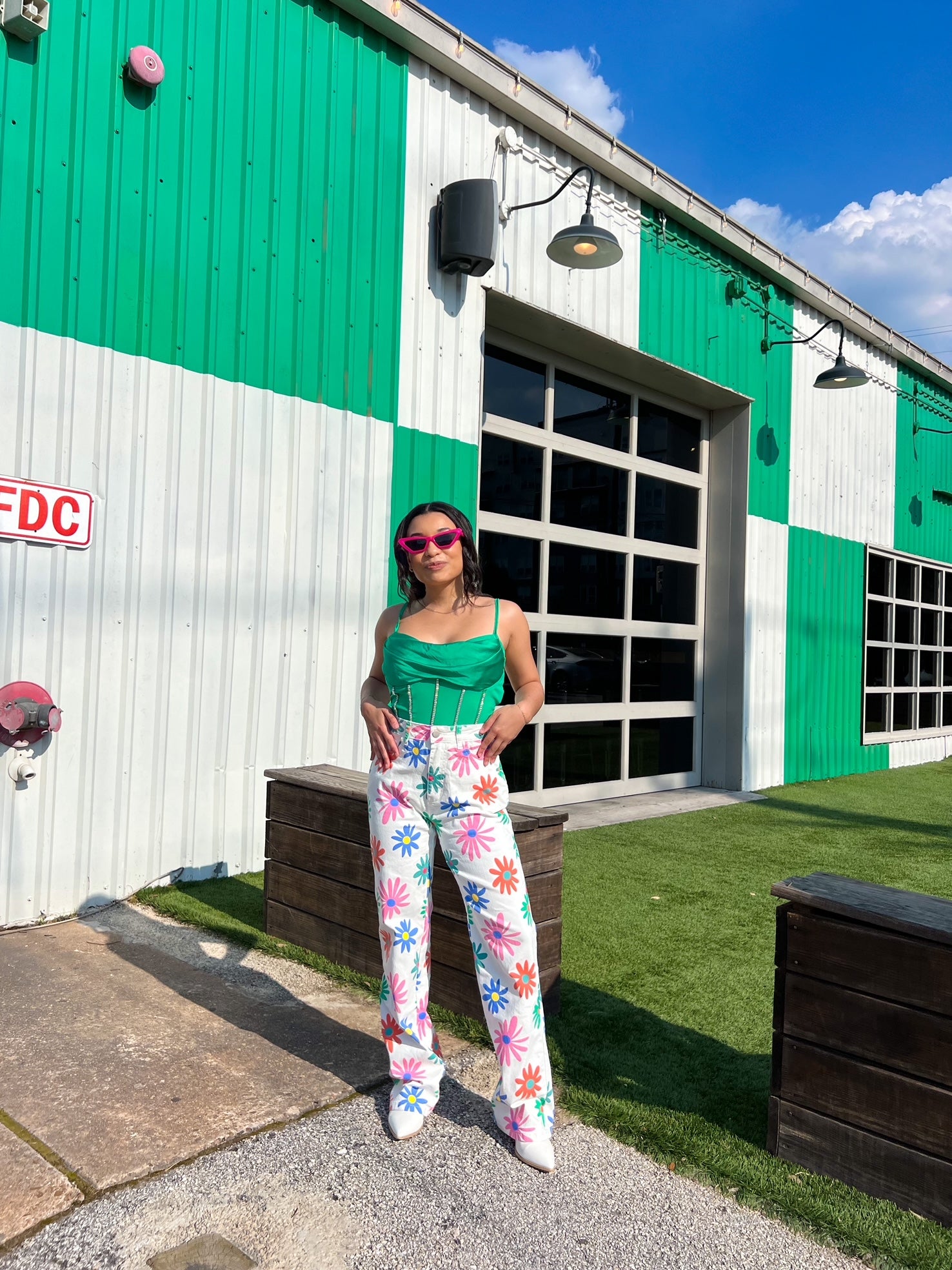 Get It Started Rhinestone Green Tank (S-L)