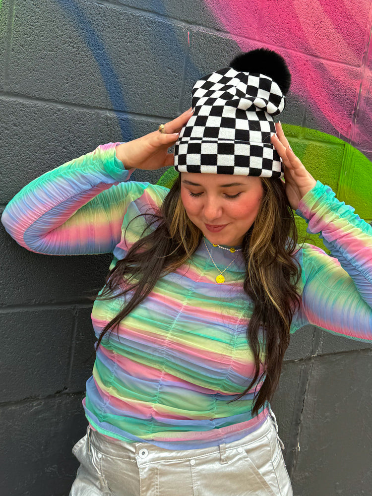 Checkered Beanie