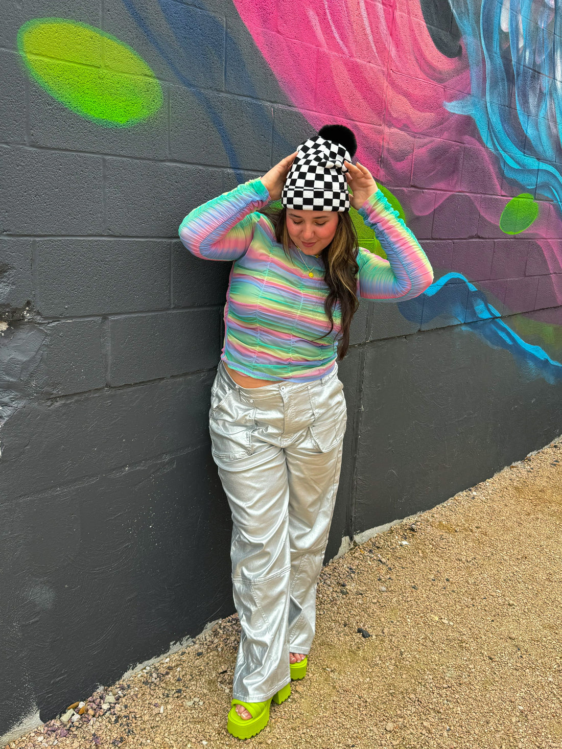 Ombre Rainbow Mesh Top (S-3XL)