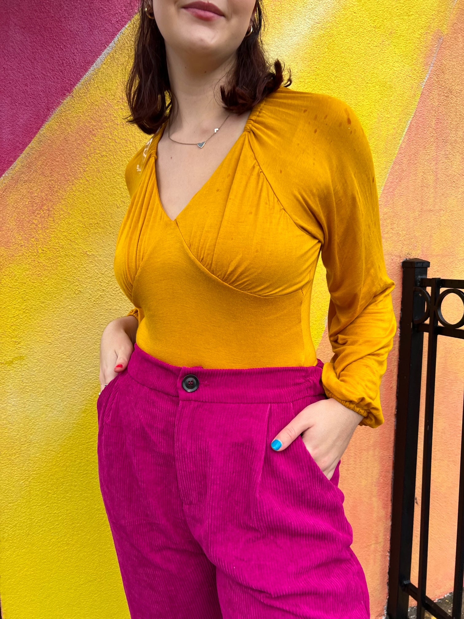 Mustard Longsleeve Bodysuit (S-3X)